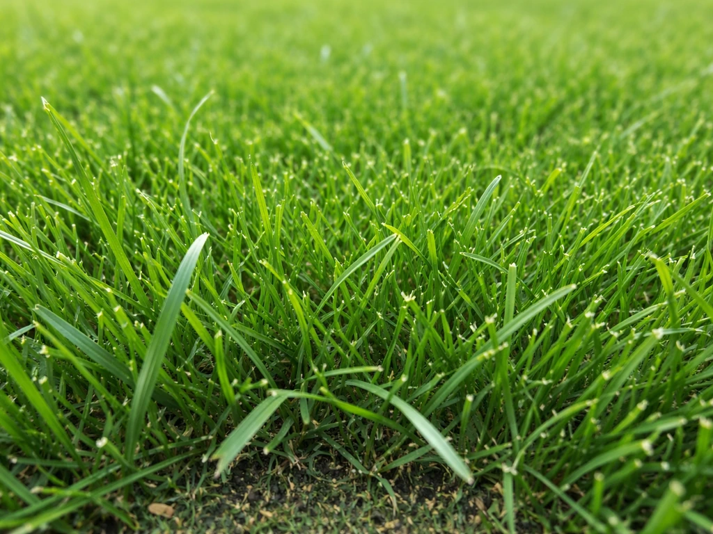 Close-up van een dichte, slijtvaste grasmat met verschillende grassoorten voor een tenniswaardig veld.
