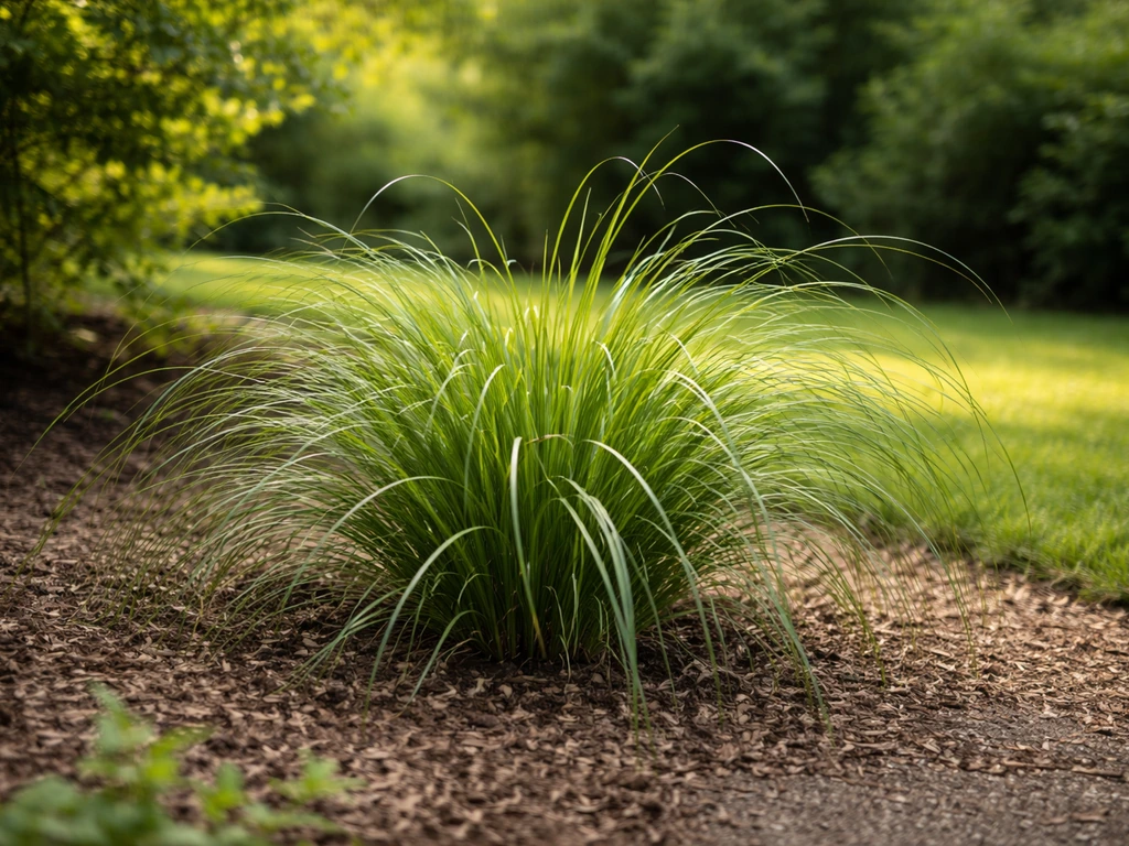 Siergraspol in een zonnige tuin met licht halfschaduw en goed gedraineerde, opgeschuimde bodem