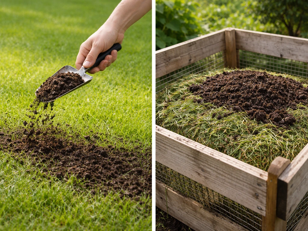 compost over gras